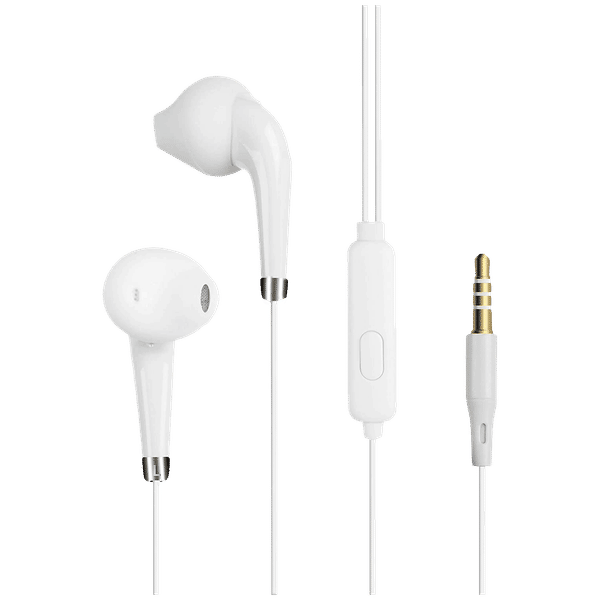 Buy Zebronics Calyx Wired Earphone with Mic In Ear White Online